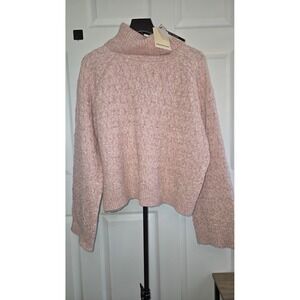 Industry Republic Clothing Women XL Blush Melange Wool Blend Turtleneck Sweater